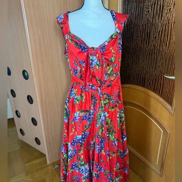 Samantha Sung fit and flare belted floral maxi dress sz 20. XXl - Picture 5 of 16